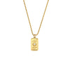 Wholesale Retro Popular Fashion Pendant Jewelry Stainless Steel Rectangular Geometric Oil Dropping Zircon Tarot Necklace With Electroplating