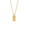 Wholesale Retro Popular Fashion Pendant Jewelry Stainless Steel Rectangular Geometric Oil Dropping Zircon Tarot Necklace With Electroplating