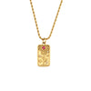 Wholesale Retro Popular Fashion Pendant Jewelry Stainless Steel Rectangular Geometric Oil Dropping Zircon Tarot Necklace With Electroplating