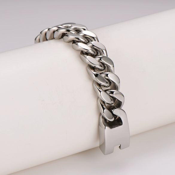 Wholesale Retro Punk Geometric Stainless Steel Polish Men's Bracelet