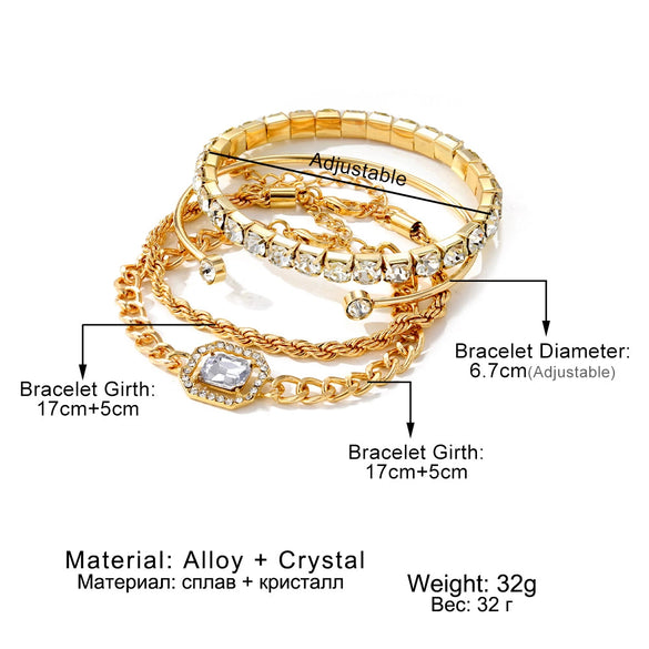 Wholesale Retro Punk Twist Bracelet Alloy Geometric Electroplating