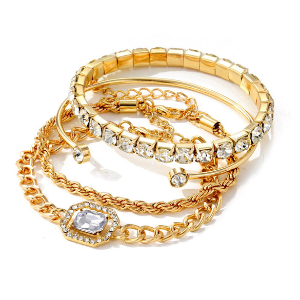 Wholesale Retro Punk Twist Bracelet Alloy Geometric Electroplating