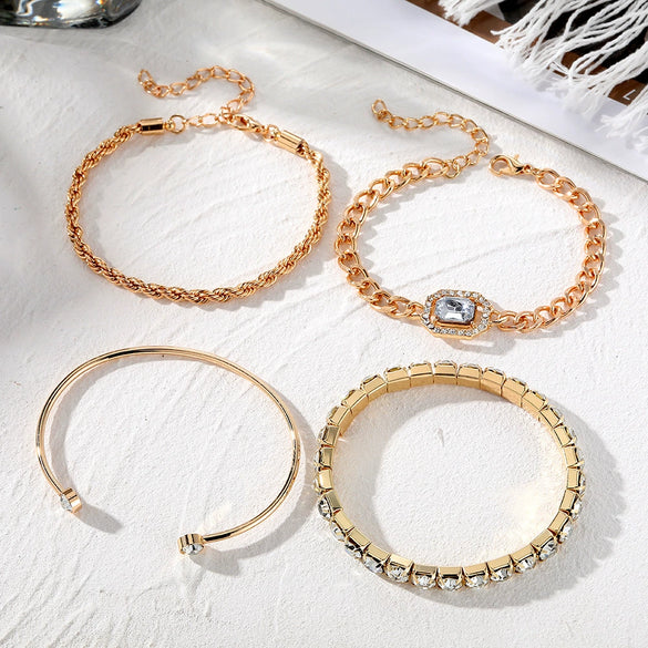 Wholesale Retro Punk Twist Bracelet Alloy Geometric Electroplating