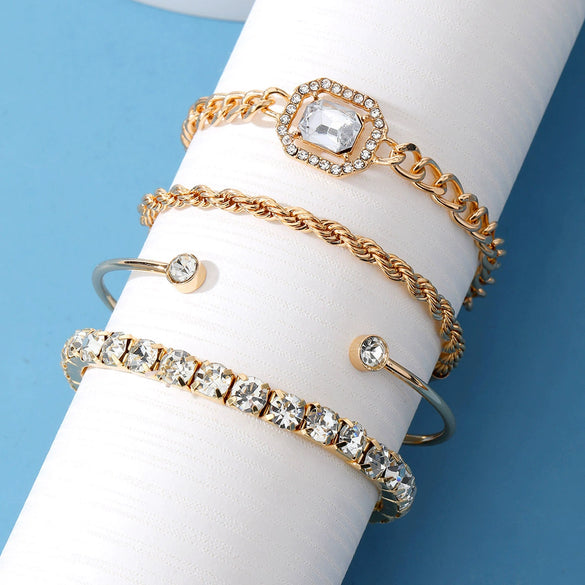 Wholesale Retro Punk Twist Bracelet Alloy Geometric Electroplating