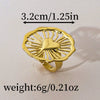 Wholesale Retro Ring Heart Shape Geometric Stainless Steel Electroplated For Women