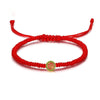 Wholesale Retro Round Gold 999 Beads Gold Bracelet Anklet With Baking Paint Featuring Letters Numbers Text Pattern On Benmingnian Red Rope