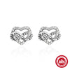 Wholesale Retro S925 Sterling Silver Love Cat Bow Flower Earrings With Geometric Pattern And Electroplating For Women