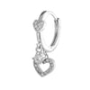 Wholesale Retro Simple And Versatile Copper Inlaid Heartshaped Zircon Women's Earrings