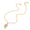 Wholesale Retro Simple Leaf Long Necklace For Women Alloy Material With Electroplating Treatment Water Wave Chain