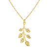 Wholesale Retro Simple Leaf Long Necklace For Women Alloy Material With Electroplating Treatment Water Wave Chain