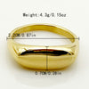 Wholesale Retro Simple Personality Oval Glossy Geometric Stainless Steel Goldplated Ring