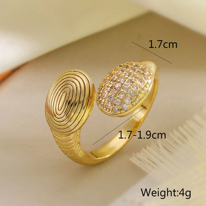 Wholesale Retro Simple Style Commute Water Droplets Heart Shape Copper Inlay 18K Gold Plated Zircon Open Rings