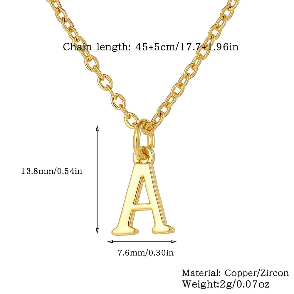 Wholesale Retro Simple Style Letter Copper Plating 18K Gold Plated Pendant Necklace