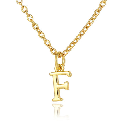 Wholesale Retro Simple Style Letter Copper Plating 18K Gold Plated Pendant Necklace