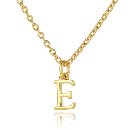 Wholesale Retro Simple Style Letter Copper Plating 18K Gold Plated Pendant Necklace