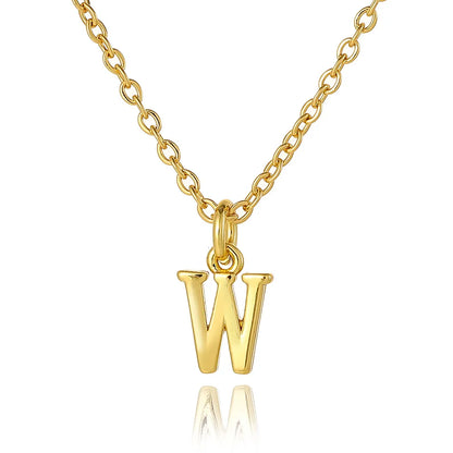 Wholesale Retro Simple Style Letter Copper Plating 18K Gold Plated Pendant Necklace