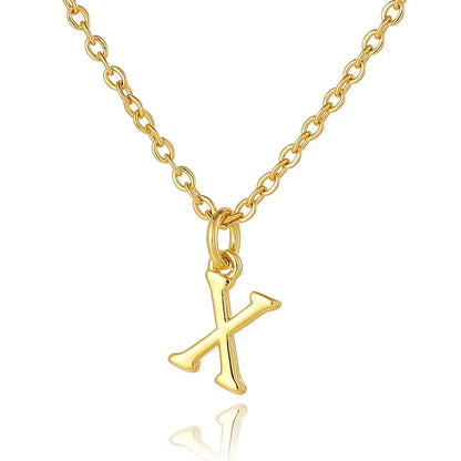 Wholesale Retro Simple Style Letter Copper Plating 18K Gold Plated Pendant Necklace