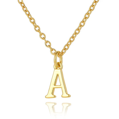 Wholesale Retro Simple Style Letter Copper Plating 18K Gold Plated Pendant Necklace