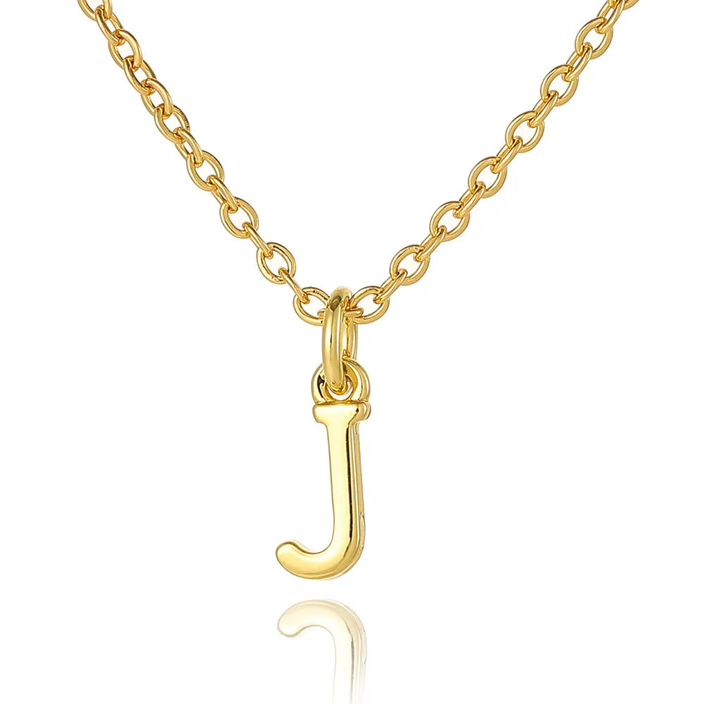 Wholesale Retro Simple Style Letter Copper Plating 18K Gold Plated Pendant Necklace