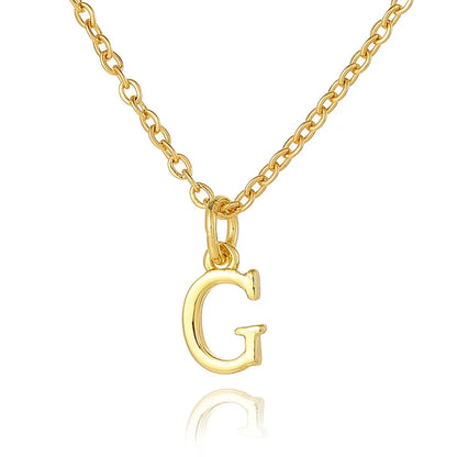 Wholesale Retro Simple Style Letter Copper Plating 18K Gold Plated Pendant Necklace