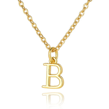 Wholesale Retro Simple Style Letter Copper Plating 18K Gold Plated Pendant Necklace