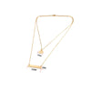 Wholesale Jewelry Retro Simple Style Customization Laser Engraving Solid Color Titanium Steel 18K Gold Plated Chain Layered Necklaces