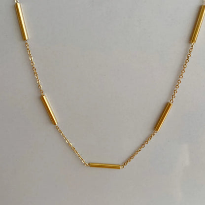 Wholesale Retro Solid Color Titanium Steel 18k Gold Plated Necklace