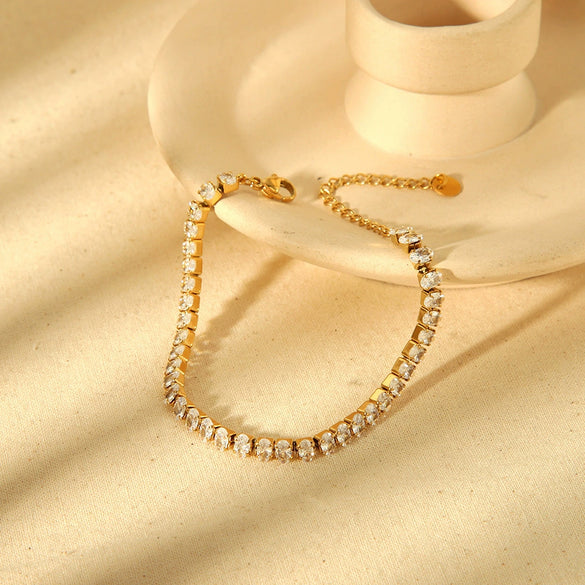Wholesale Retro Stackable Geometric Stainless Steel 18K Gold Plated Bracelets And Bangles For Women