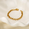 Wholesale Retro Stackable Geometric Stainless Steel 18K Gold Plated Bracelets And Bangles For Women