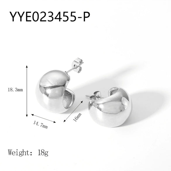 Wholesale Retro Stainless Steel Earrings With Letters Numbers Text Pattern 18K Gold Plated By Vacuum Real Gold Electroplating In Pvd Furnace For Women