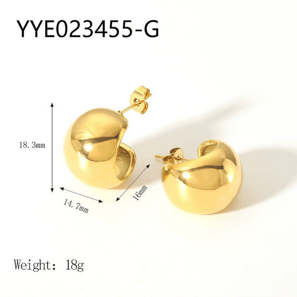 Wholesale Retro Stainless Steel Earrings With Letters Numbers Text Pattern 18K Gold Plated By Vacuum Real Gold Electroplating In Pvd Furnace For Women