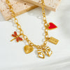 Wholesale Retro Stainless Steel Electroplated Jewelry Set With Butterfly Dragonfly Insect Patterns Heartshaped Pendant For Women