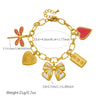 Wholesale Retro Stainless Steel Electroplated Jewelry Set With Butterfly Dragonfly Insect Patterns Heartshaped Pendant For Women