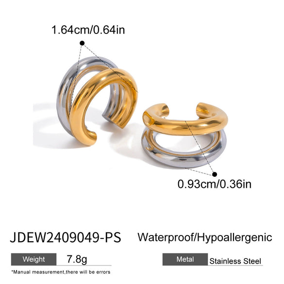 Wholesale Retro Stainless Steel Geometric Hoop Earrings For Women With Electroplating