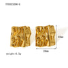 Wholesale Retro Stainless Steel Niche Design Irregular Ear Studs For Women 18K Gold Plated With Vacuum Real Gold Electroplating In Pvd Furnace