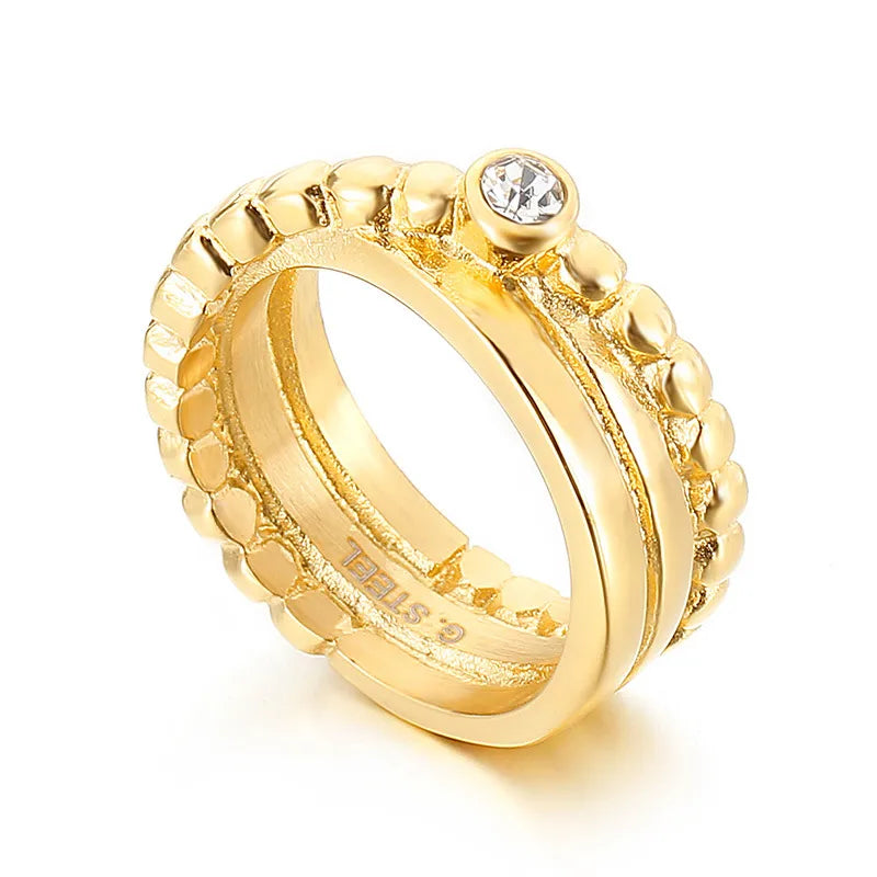 304 Stainless Steel 18K Gold Plated Fashion No Inlaid