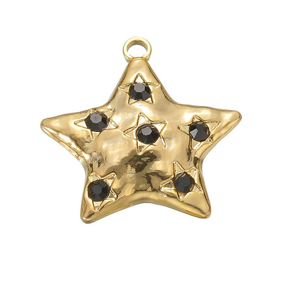 Wholesale Retro Stainless Steel Star Diamond Handmade Jewelry Accessories Pendant With Electroplating