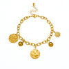 Wholesale Retro Stainless Steel Sun And Moon Pendant Chain Bracelet With Irregular Concaveconvex Surface And Electroplating