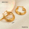 Wholesale Retro Star Geometric Stainless Steel Electroplated Hollow Earrings For Women