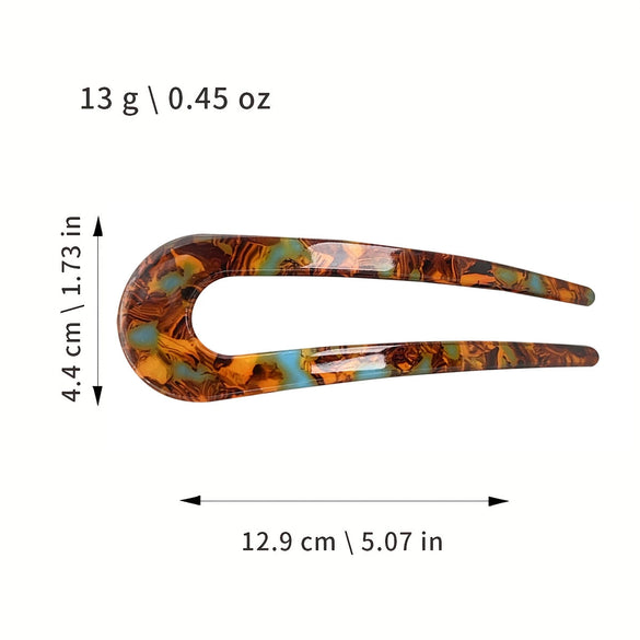 Wholesale Retro Style Acetate Sheet Ushaped Hairpin Head Jewelry