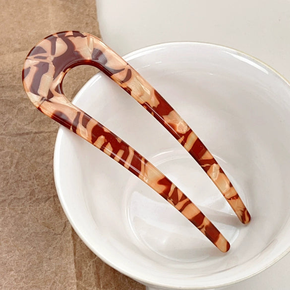 Wholesale Retro Style Acetate Sheet Ushaped Hairpin Head Jewelry