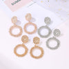 Wholesale Retro Style Alloy Geometric Large Circle Earrings With Electroplated Treatment For Women