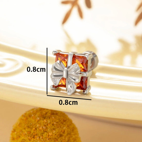 Wholesale Retro Style Bow Shape Zirconia Metal Earrings