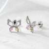 Wholesale Retro Style Butterfly Shaped Micropaved Zircon Titanium Steel Piercing Jewelry For Women