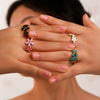 Wholesale Retro Style Color Oil Drop Daisy Ring Stainless Steel 18K Furnace Vacuum Plated
