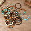 Wholesale Retro Style Geometric Butterfly Wooden Beads Handmade Elastic Hair String Set