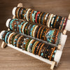 Wholesale Retro Style Geometric Butterfly Wooden Beads Handmade Elastic Hair String Set