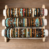 Wholesale Retro Style Geometric Butterfly Wooden Beads Handmade Elastic Hair String Set