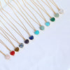 Wholesale Retro Style Geometric Natural Stone And Copper Electroplated Ochain Pendant Necklace For Unisex