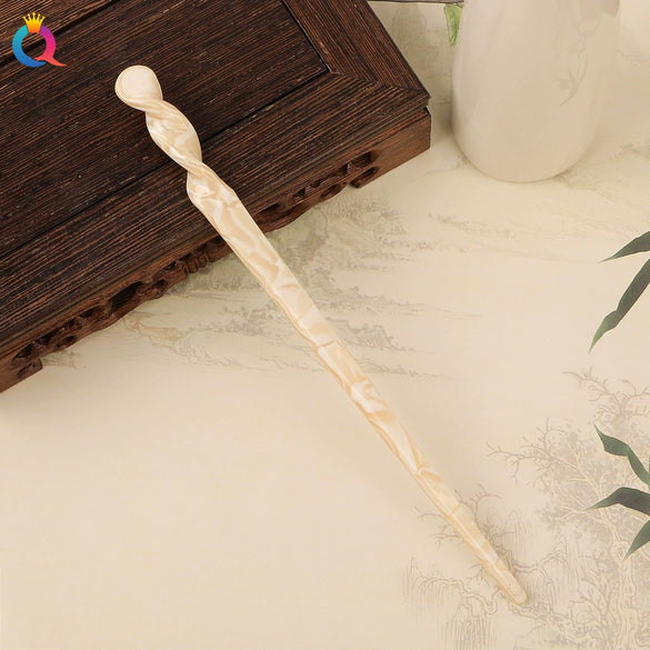 Wholesale Retro Style Marble Acetic Acid Plate Rhombus Hairpin For Women Hair Accessories